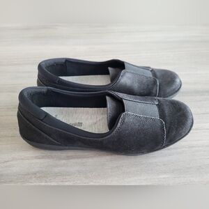 Clarks Cloudsteppers Ayla Band Womens Size 6.5 Shoes Black Slip On Flats